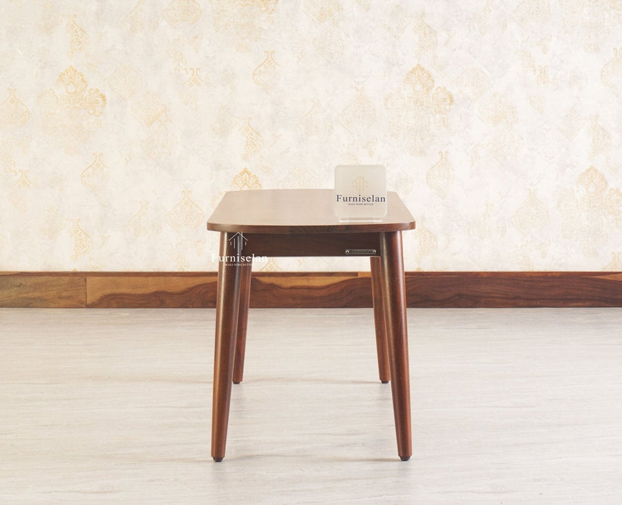 Antilia Wooden Six Seater Dining set with Four Chairs and Bench Furniselan Teak Finish