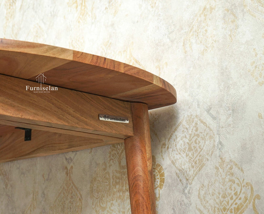 Antilia Wooden Six Seater Dining set with Four Chairs and Bench Furniselan Natural Finish