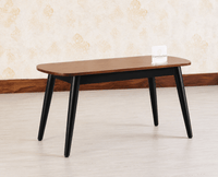 Antilia Solid Wood Four Seater Dining set with Two Chairs and Bench Furniselan Black Finish