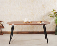 Antilia Wooden Six Seater Dining set with Four Chairs and Bench Furniselan Black Finish