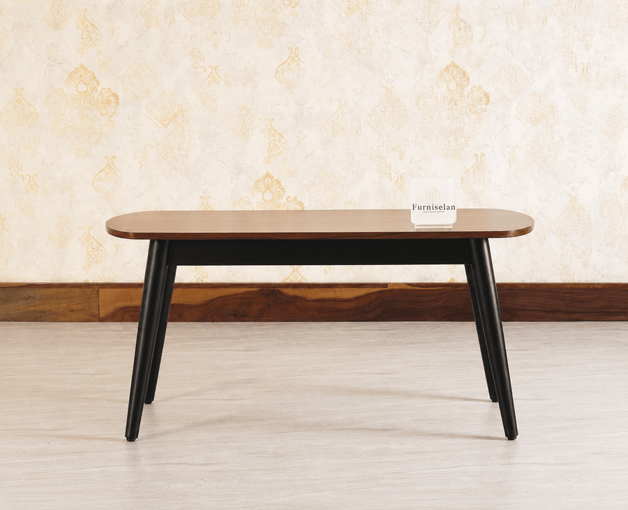 Antilia Solid Wood Four Seater Dining set with Two Chairs and Bench Furniselan Black Finish