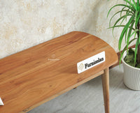 Antilia Wooden Six Seater Dining set with Four Chairs and Bench Furniselan Natural Finish