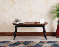 Antilia Solid Wood Four Seater Dining set with Two Chairs and Bench Furniselan Black Finish