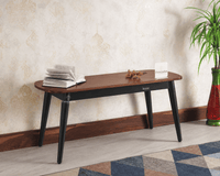 Antilia Solid Wood Four Seater Dining set with Two Chairs and Bench Furniselan Black Finish