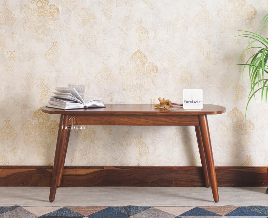 Antilia Wooden Six Seater Dining set with Four Chairs and Bench Furniselan Teak Finish