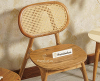 Antilia Wooden Six Seater Dining set with Four Chairs and Bench Furniselan Natural Finish