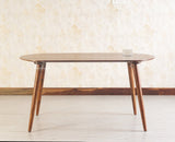 Antilia Wooden Six Seater Dining set with Four Chairs and Bench Furniselan Teak Finish