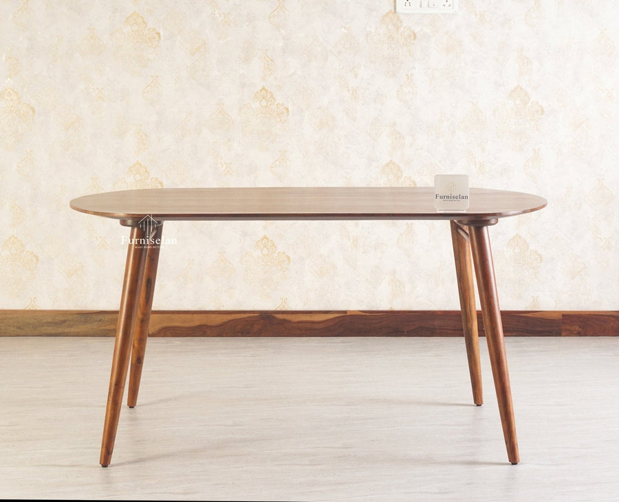 Antilia Wooden Six Seater Dining set with Four Chairs and Bench Furniselan Teak Finish