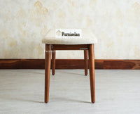Antilia Wooden Six Seater Dining set with Four Chairs and Bench with Cushion Teak Finish