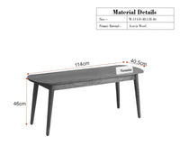 Antilia Wooden Three Seater Dining Bench Furniselan Black Finish
