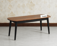 Antilia Wooden Three Seater Dining Bench Furniselan Black Finish