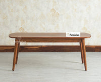 Antilia Wooden Three Seater Dining Bench Furniselan Teak Finish