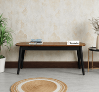 Antilia Wooden Three Seater Dining Bench Furniselan Black Finish