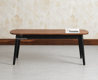 Antilia Wooden Three Seater Dining Bench Furniselan Black Finish