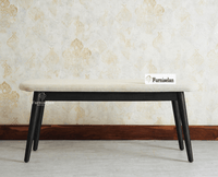 Antilia Wooden Three Seater Dining Bench Cushion Seat Furniselan Black Finish