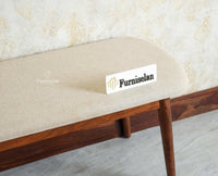 Antilia Wooden Three Seater Dining Bench Cushion Seat Furniselan Teak Finish