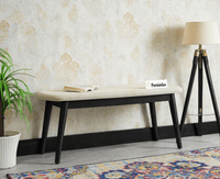 Antilia Wooden Three Seater Dining Bench Cushion Seat Furniselan Black Finish
