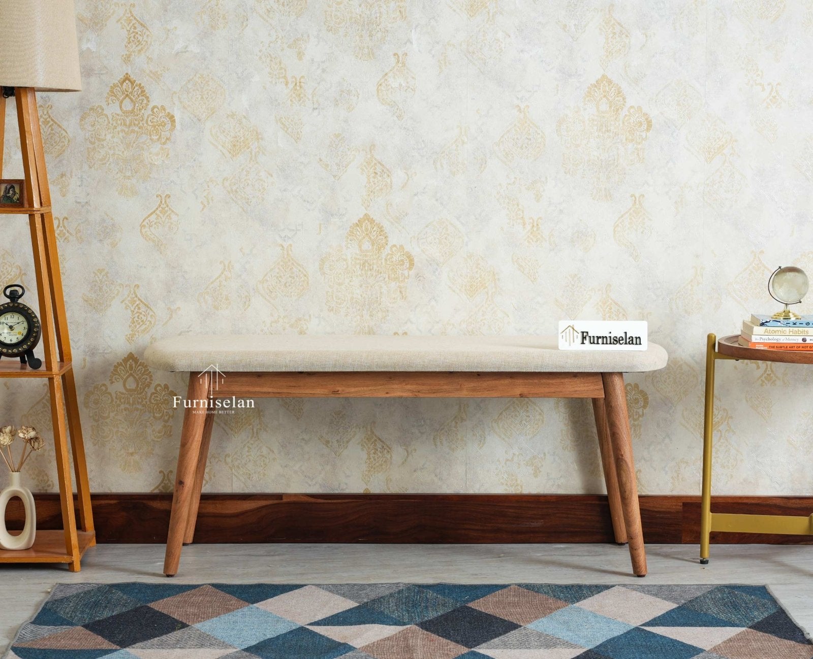 Antilia Wooden Three Seater Dining Bench Cushion Seat Furniselan
Natural Finish