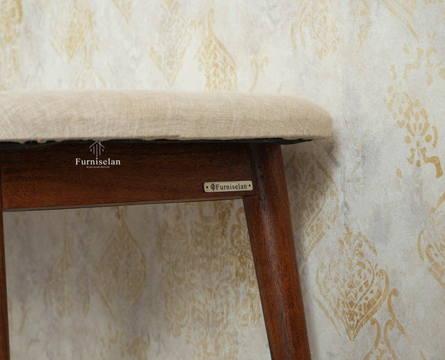 Antilia Wooden Three Seater Dining Bench Cushion Seat Furniselan Teak Finish
