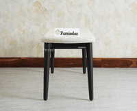 Antilia Wooden Three Seater Dining Bench Cushion Seat Furniselan Black Finish