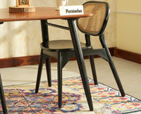 Antilia Wooden Two Seater Dining Set for Home Cafe & Restaurant  Black Finish