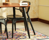 Antilia Wooden Two Seater Dining Set for Home Cafe & Restaurant  Black Finish
