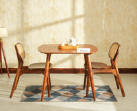 Antilia Wooden Two Seater Dining Set for Home Cafe & Restaurant  Teak Finish