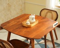 Antilia Wooden Two Seater Dining Set for Home Cafe & Restaurant  Teak Finish