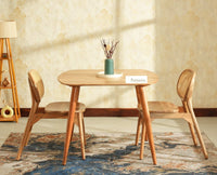 Antilia Wooden Two Seater Dining Set for Home Cafe & Restaurant  Natural Finish