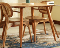 Antilia Wooden Two Seater Dining Set for Home Cafe & Restaurant  Natural Finish