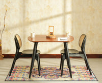 Antilia Wooden Two Seater Dining Set for Home Cafe & Restaurant  Black Finish