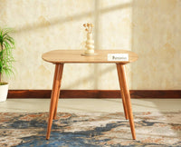 Antilia solid wood two seater dining set for home cafe restaurant with cushions Natural Finish