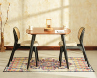 Antilia solid wood two seater dining set for home cafe restaurant with cushions Black Finish