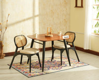 Antilia solid wood two seater dining set for home cafe restaurant with cushions Black Finish