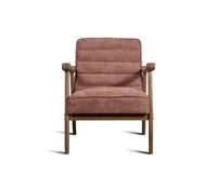 Arden Solid Rubber Wood Arm Chair - Dining Chair - Furniselan -  Dusty-Rose-Brown