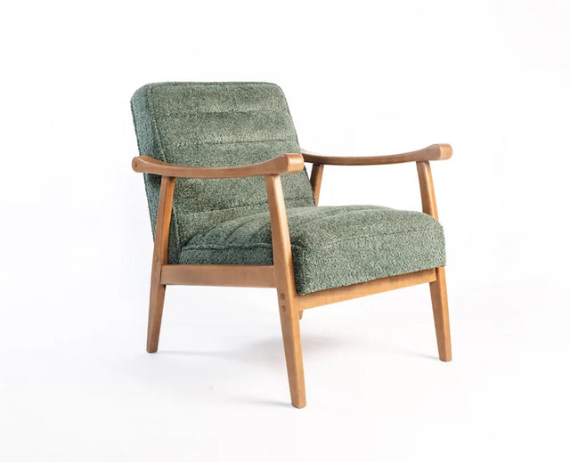 Arden Solid Rubber Wood Arm Chair - Dining Chair - Furniselan - Dark-Green