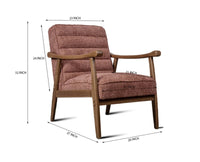 Arden Solid Rubber Wood Arm Chair - Dining Chair - Furniselan -  Dusty-Rose-Brown