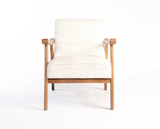 Arden Solid Rubber Wood Arm Chair - Dining Chair - Furniselan - White