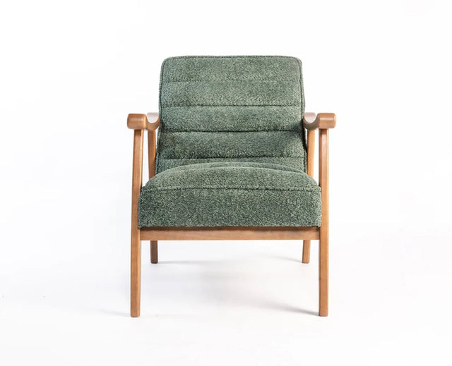 Arden Solid Rubber Wood Arm Chair - Dining Chair - Furniselan - Dark-Green