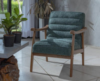 Arden Solid Rubber Wood Arm Chair - Dining Chair - Furniselan - Dark-Green