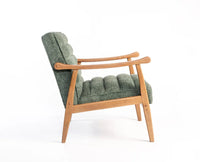Arden Solid Rubber Wood Arm Chair - Dining Chair - Furniselan - Dark-Green