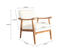 Arden Solid Rubber Wood Arm Chair - Dining Chair - Furniselan - White