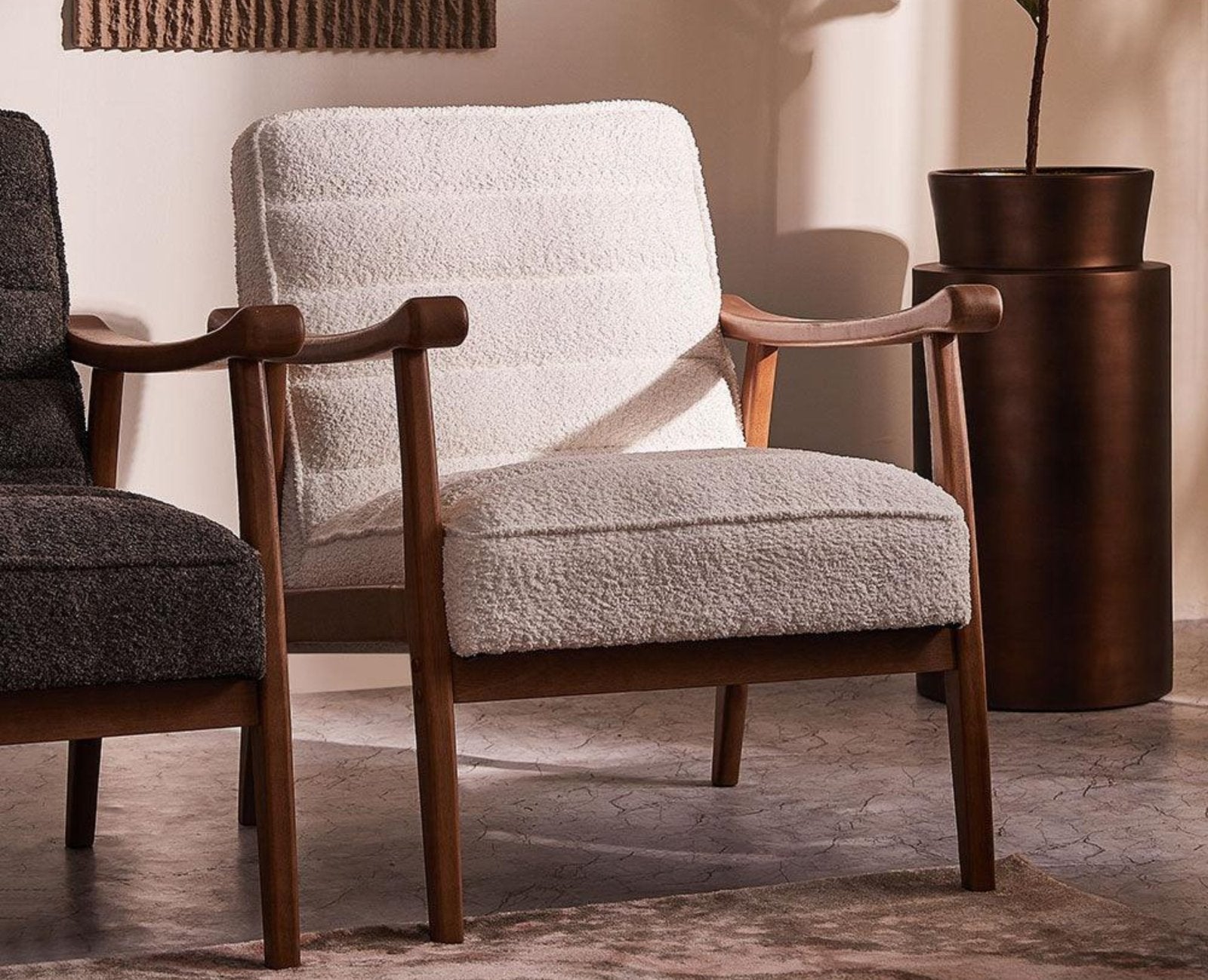 Arden Solid Rubber Wood Arm Chair - Dining Chair - Furniselan - White