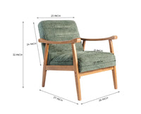 Arden Solid Rubber Wood Arm Chair - Dining Chair - Furniselan - Dark-Green