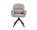 Arden Swivel Fabric Dining Chair with Metal Legs - Grey