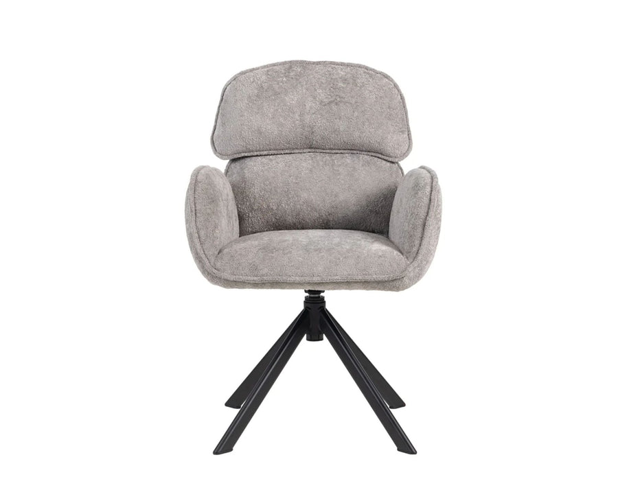 Arden Swivel Fabric Dining Chair with Metal Legs - Grey