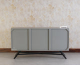 Argentina Solid Wood Three Drawer Two Door Sideboard - Bedside Table - Furniselan Cool-Grey