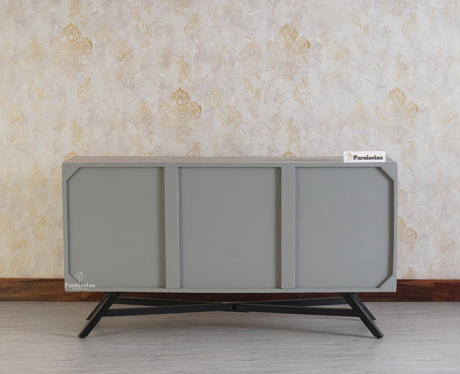 Argentina Solid Wood Three Drawer Two Door Sideboard - Bedside Table - Furniselan Cool-Grey
