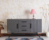 Argentina Solid Wood Three Drawer Two Door Sideboard - Bedside Table - Furniselan - Slate-Grey