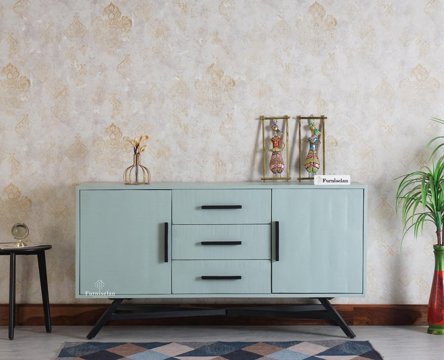 Argentina Solid Wood Three Drawer Two Door Sideboard Furniselan - Silt-Green